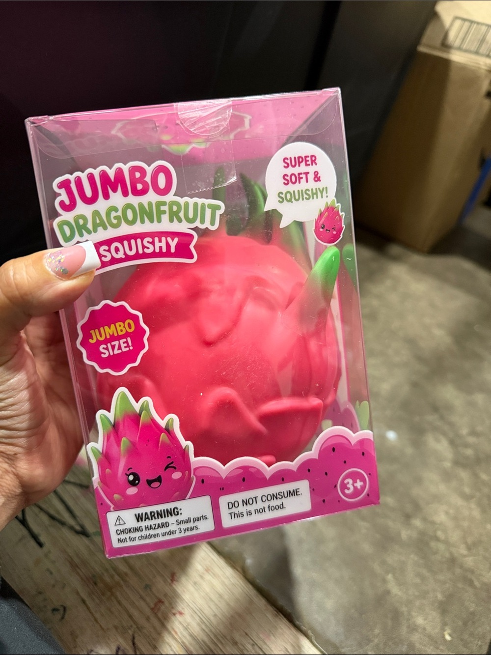RARE Jumbo Red/Pink Dragonfruit Squishy Stress Toy - Jumbo Party Favor